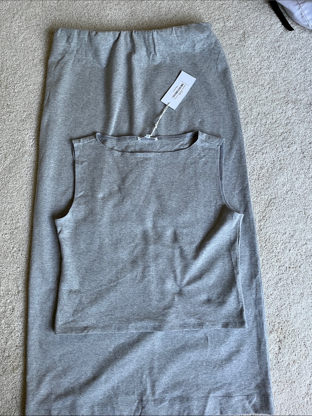 Reformation Light Gray Knit Skirt Set size L